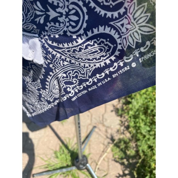 Vintage Blue Bandanna Half Apron Western Farmhouse - Picture 9 of 16